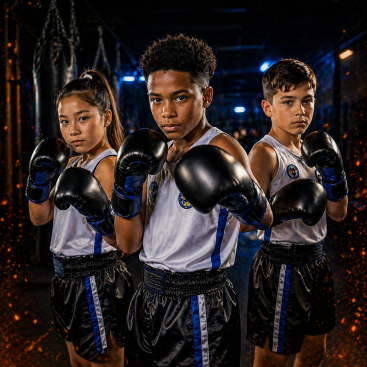 Aula de kickboxing para crianças